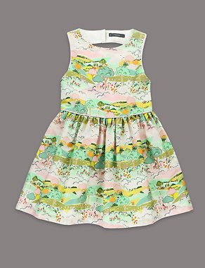 Louise Wilkinson Cotton Rich Scenery Print Prom Dress (1-7 Years) Image 2 of 3