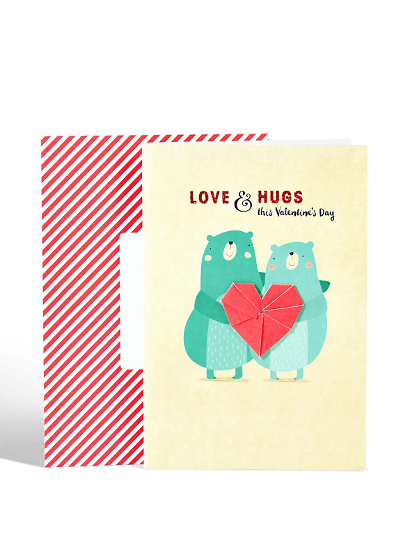Love & Hugs Bear Valentine's Day Card Image 1 of 2
