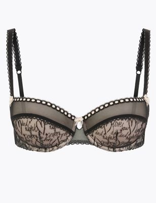 Love Embroidered Push Up Balcony Bra A-E Image 2 of 6