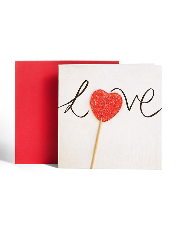 Love Heart Lollipop Valentine's Day Card Image 1 of 2