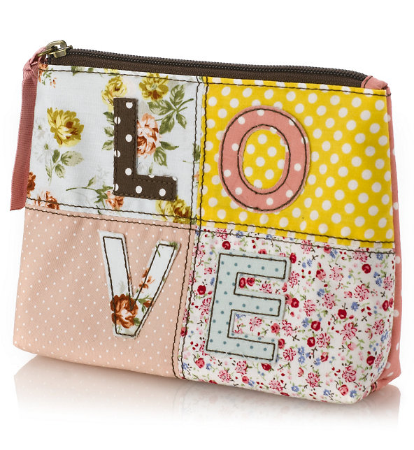 Love Patchwork Cosmetic Purse Image 1 of 1