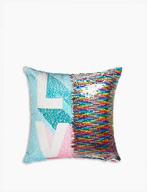 Love Sequin Cushion Image 2 of 7