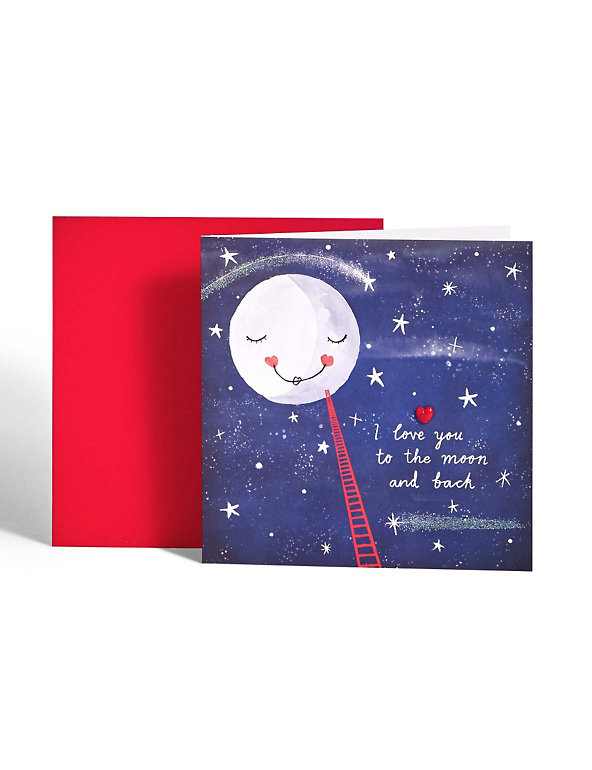 Love You to the Moon & Back Valentine's Day Card Image 1 of 2
