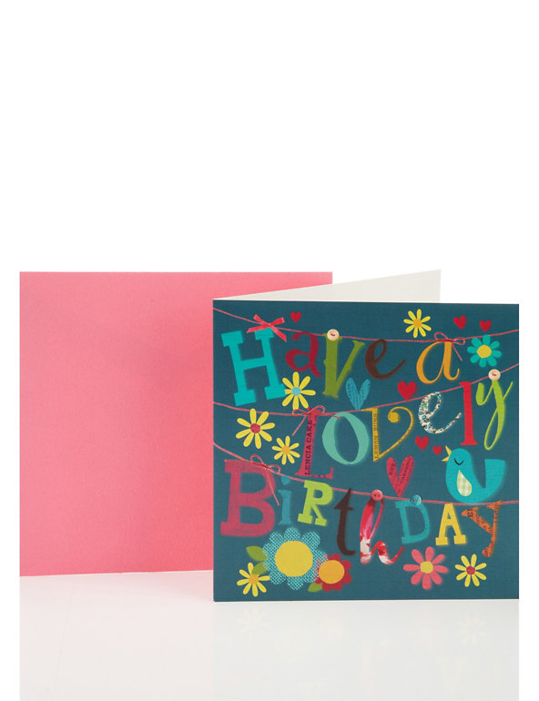 Lovely Birthday String Greetings Card Image 1 of 2