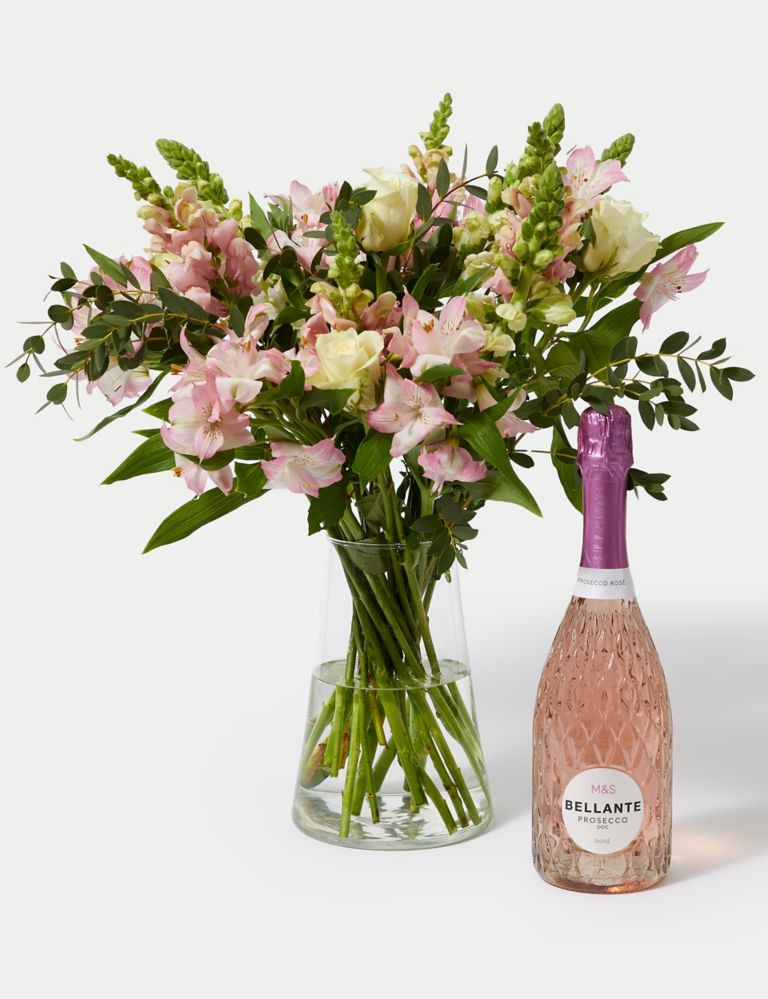 Lovely Mum Rose & Antirrhinum Bouquet With Rosé Prosecco 3 of 6