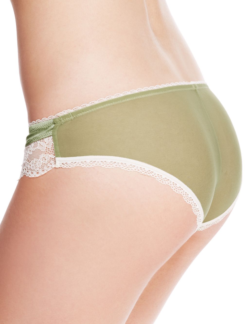 Low Rise Floral Lace Brazilian Knickers with Silk 2 of 3
