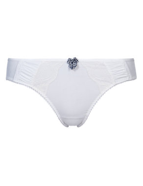 Low Rise Floral Lace Slinky Brazilian Knickers Image 2 of 3