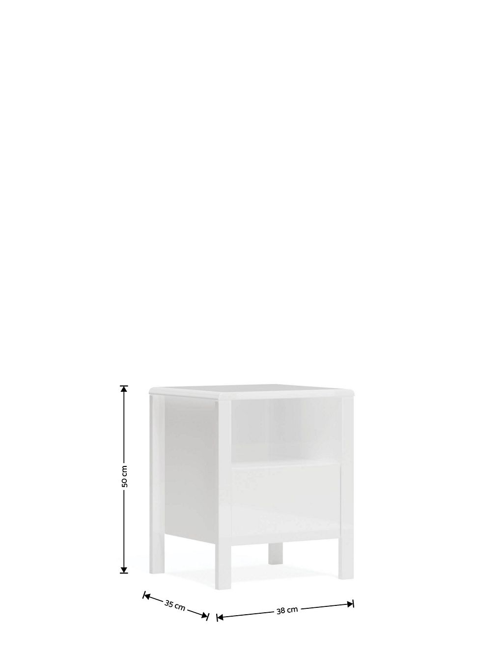 Loxton Gloss 1 Drawer Slim Bedside Table 5 of 8
