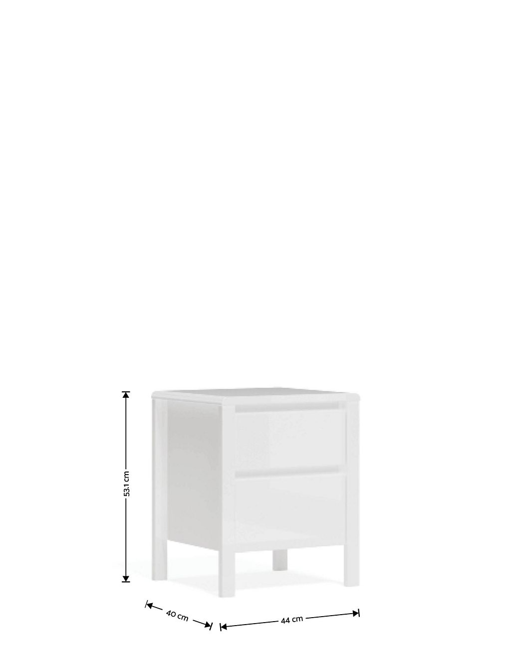 Loxton Gloss 2 Drawer Bedside Table 5 of 8