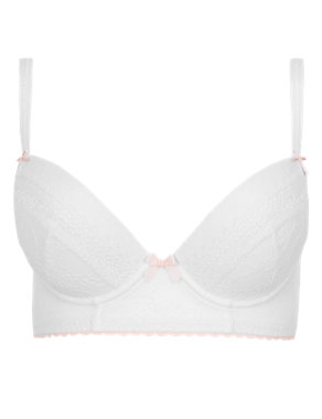 Lucy Lace Padded Plunge Longline Bra DD-GG Image 2 of 4