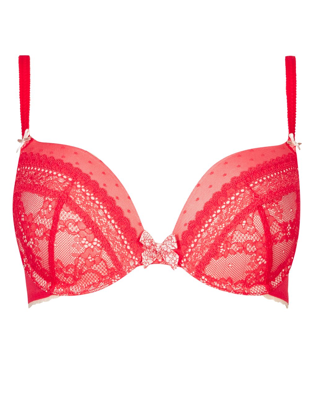 Lucy Lace Padded Push-Up Plunge Bra A-DD 1 of 4