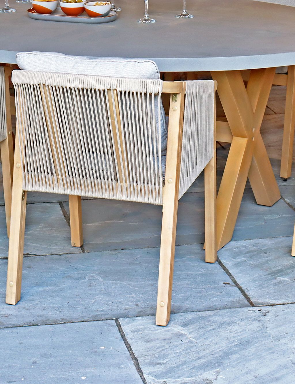 Luna Ellipse Concrete Table & 6 Roma Chairs 1 of 3