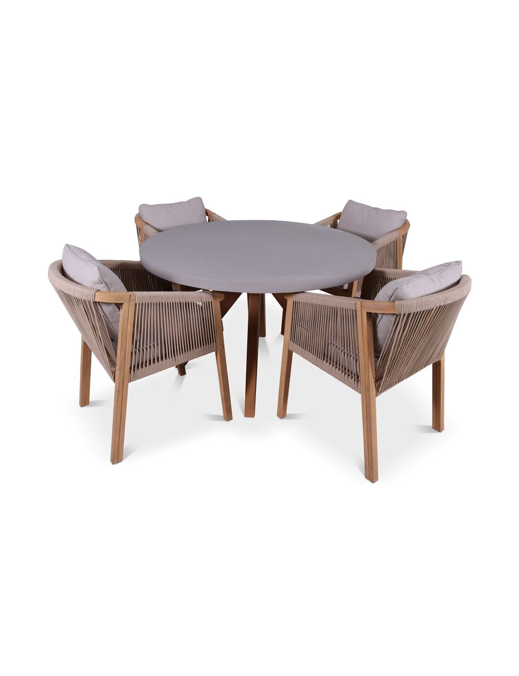 Luna Round Concrete Table & 4 Roma Chairs 5 of 7