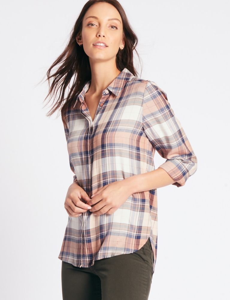 Lurex Checked Long Sleeve Shirt 3 of 4