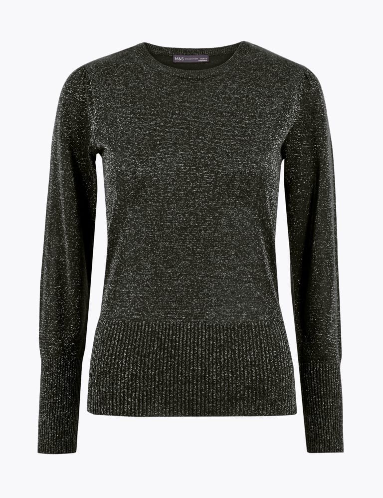 Lurex Gathered Shoulder Jumper M S Collection M S