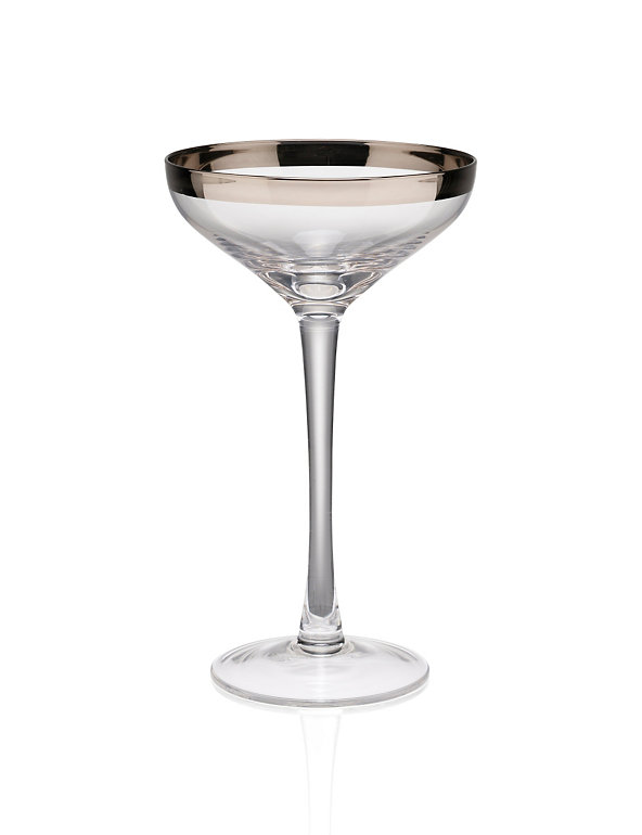 Luxe Banded Champagne Saucer Glass Image 1 of 2