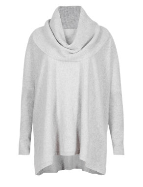 Luxurious Pure Cashmere Jumper with Detachable Snood Image 2 of 4