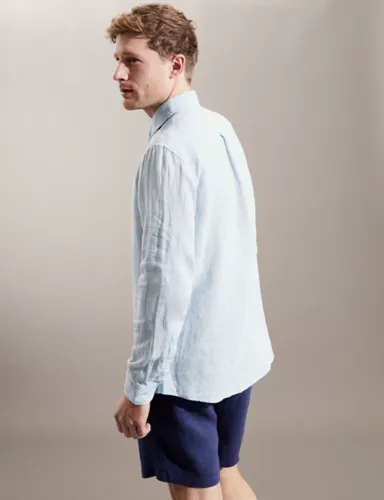 Luxurious Pure Linen Long Sleeve Shirt 6 of 7