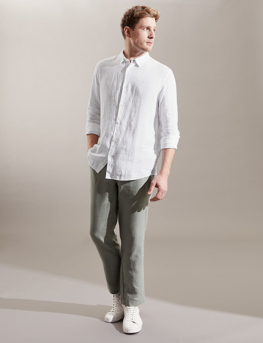Luxurious Pure Linen Long Sleeve Shirt 8 of 8