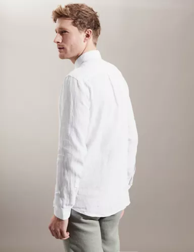 Luxurious Pure Linen Long Sleeve Shirt 7 of 8