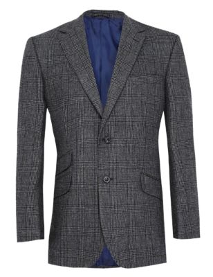 Luxury 2 Button Checked Jacket with Wool Image 2 of 8