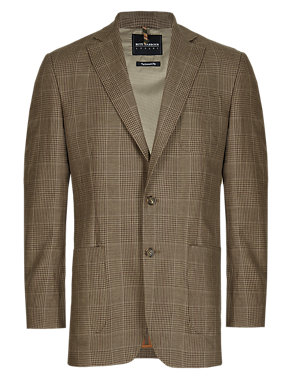 Luxury 2 Button Pure Linen Checked Jacket Image 2 of 8