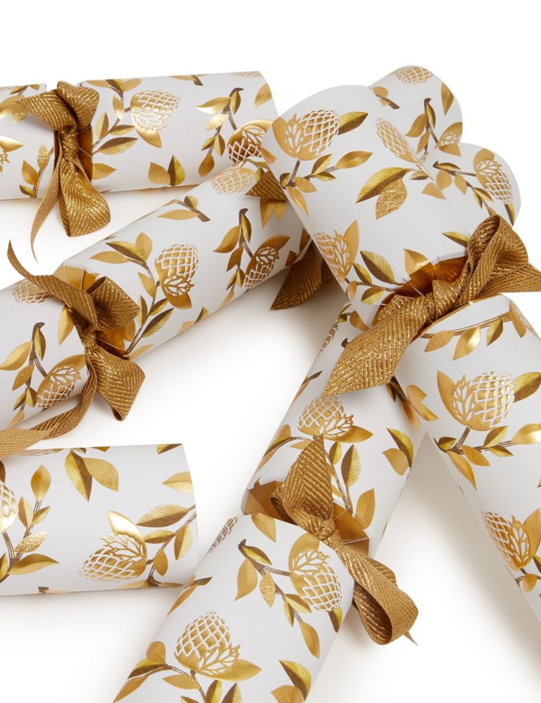 Luxury Acorn Print Christmas Crackers - Pack of 8 in 1 Design 3 of 4