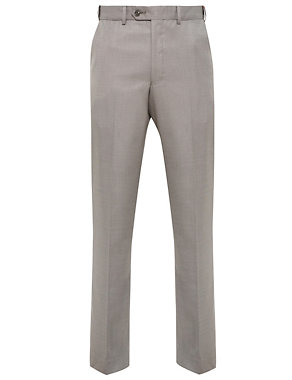 Luxury Active Waistband Easycare Flat Front Trousers with Silk Image 2 of 3