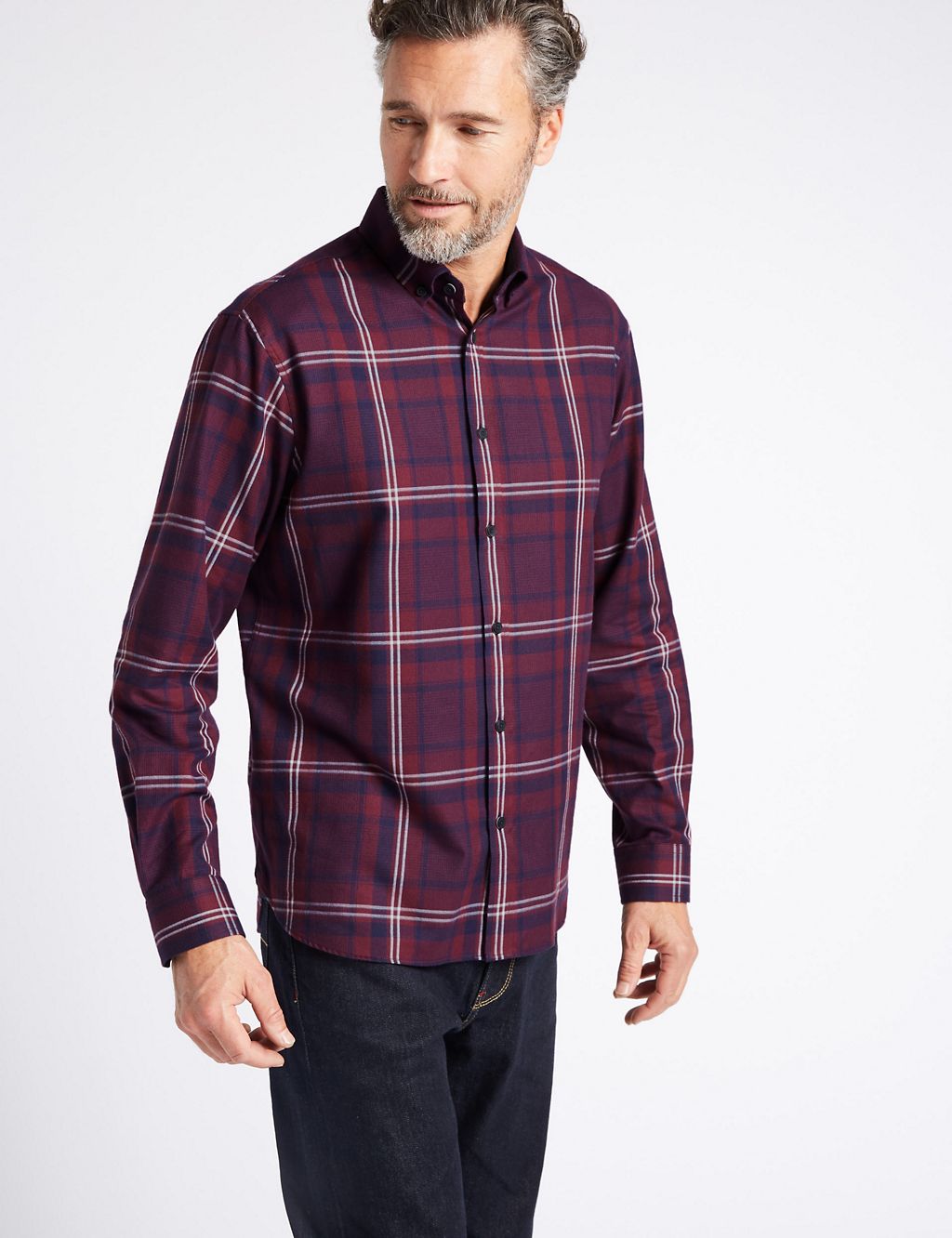 Luxury Brushed Cotton  Checked Shirt 2 of 5