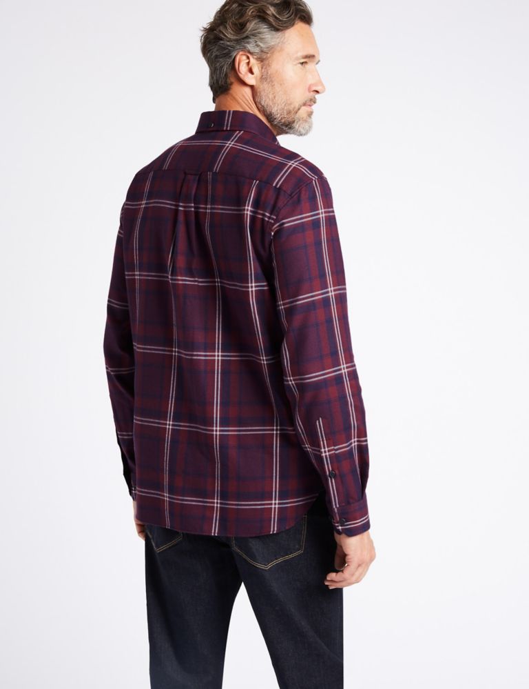 Luxury Brushed Cotton  Checked Shirt 4 of 5
