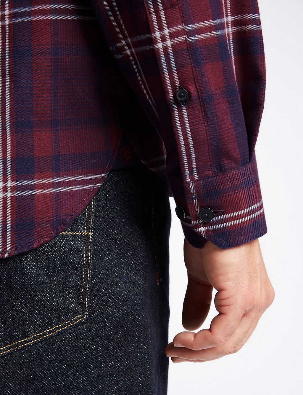 Luxury Brushed Cotton  Checked Shirt 5 of 5