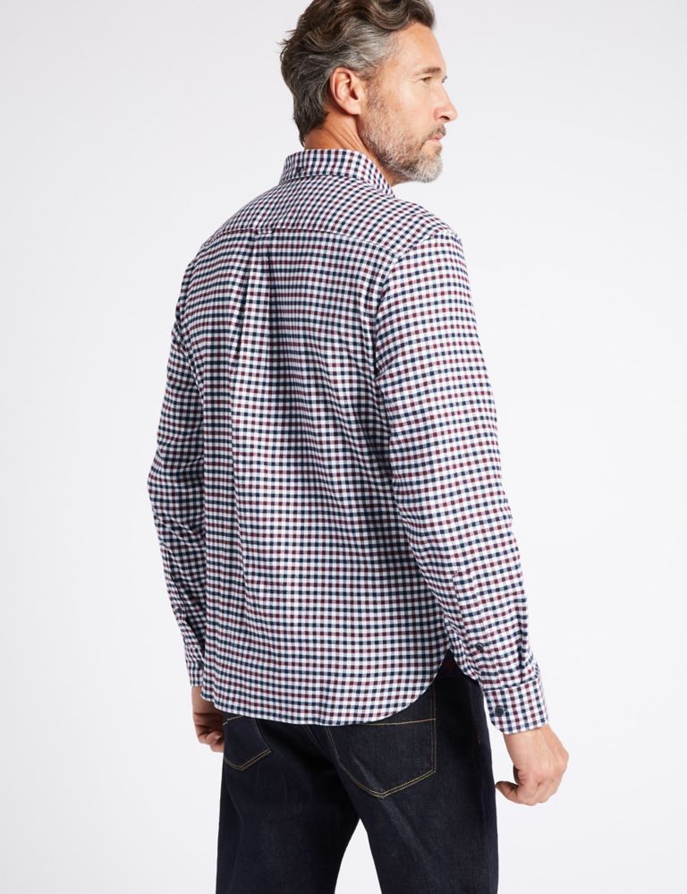 Luxury Brushed Cotton Checked Shirt 4 of 5