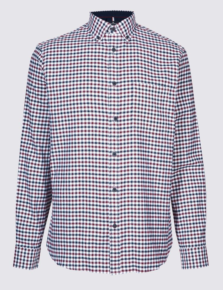 Luxury Brushed Cotton Checked Shirt 2 of 5