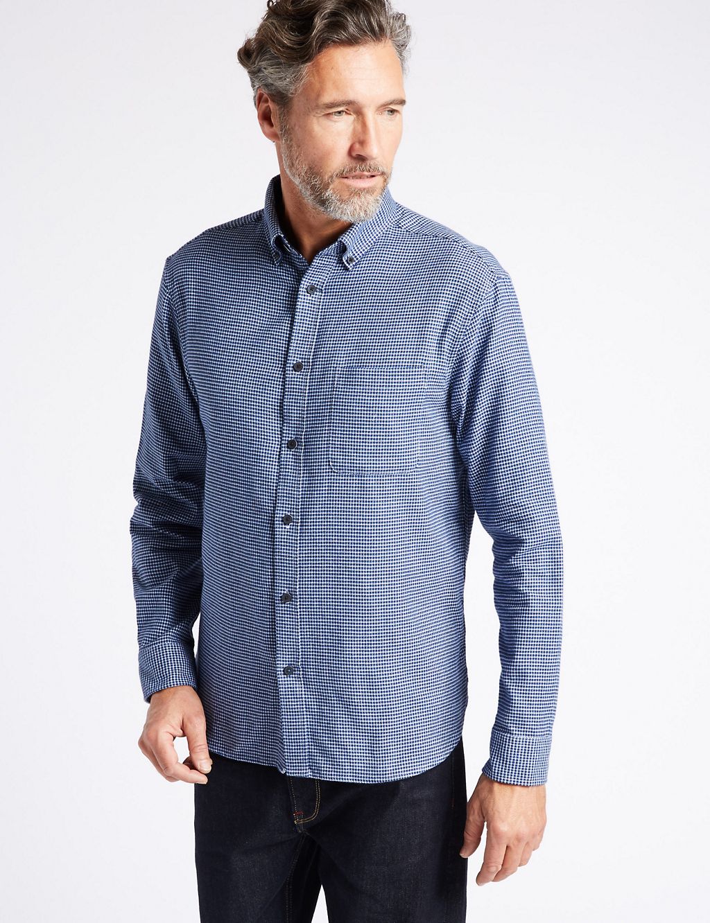 Luxury Brushed Cotton Checked Shirt 3 of 5