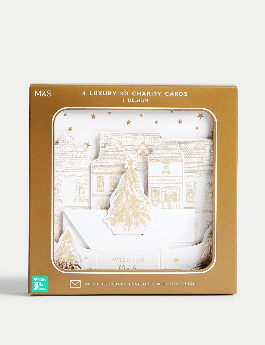 Luxury Charity Christmas Cards 3D Town Design M&S