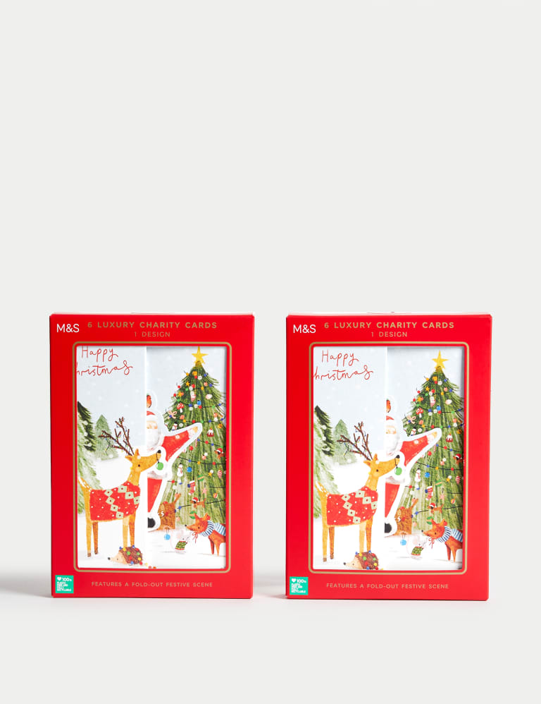 Luxury Charity Christmas Cards 3D Woodland Design M&S