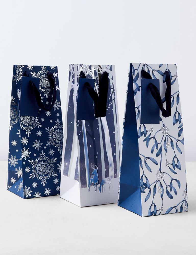 Luxury Christmas Bottle Bag Trio - Single Pack - 3 Bags 1 of 3