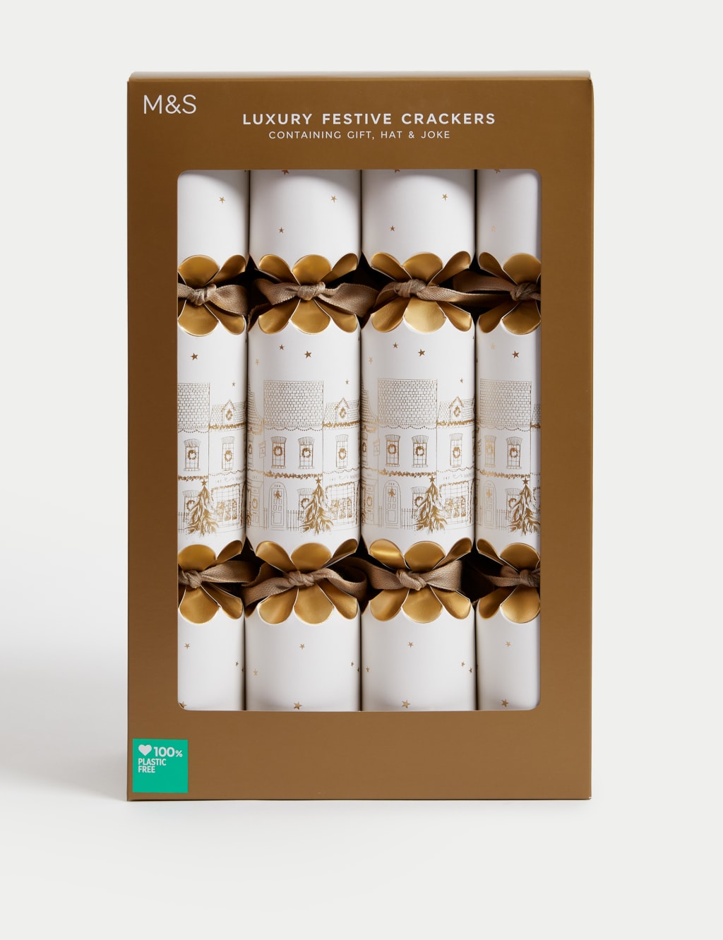 Luxury Christmas Crackers Gold Design M&S