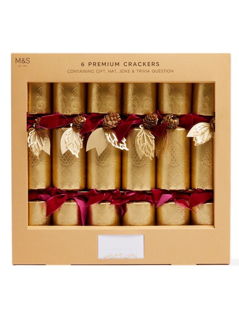 Luxury Connoisseur Christmas Crackers with Place Cards - Pack of 6 in 1 Design 1 of 4