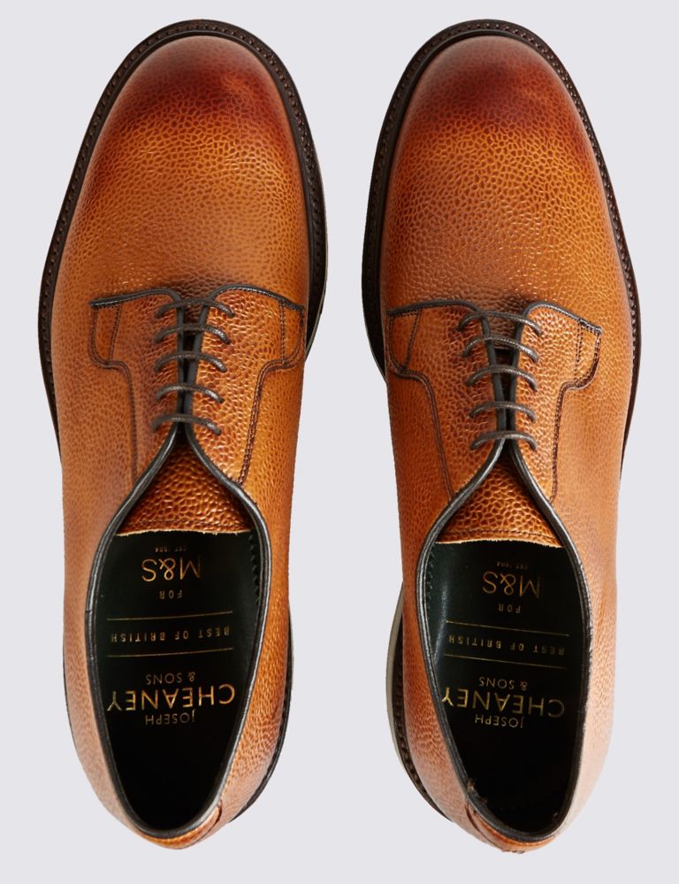 Luxury Derby Shoe in Tan Scotchgrain Leather 3 of 5