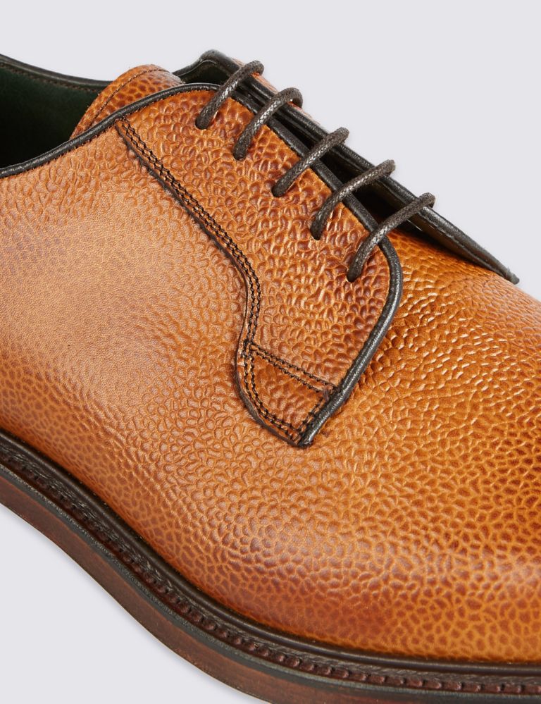 Luxury Derby Shoe in Tan Scotchgrain Leather 5 of 5