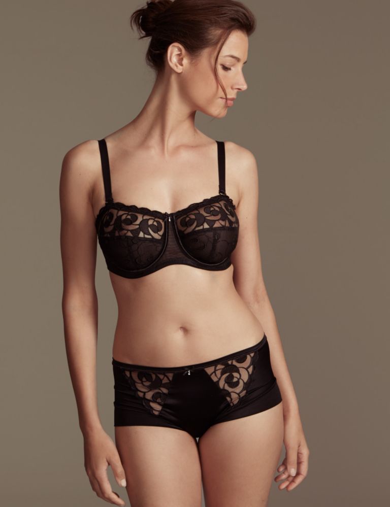 Luxury Embroidered Non-Padded Underwired Strapless Bra DD-G, M&S  Collection