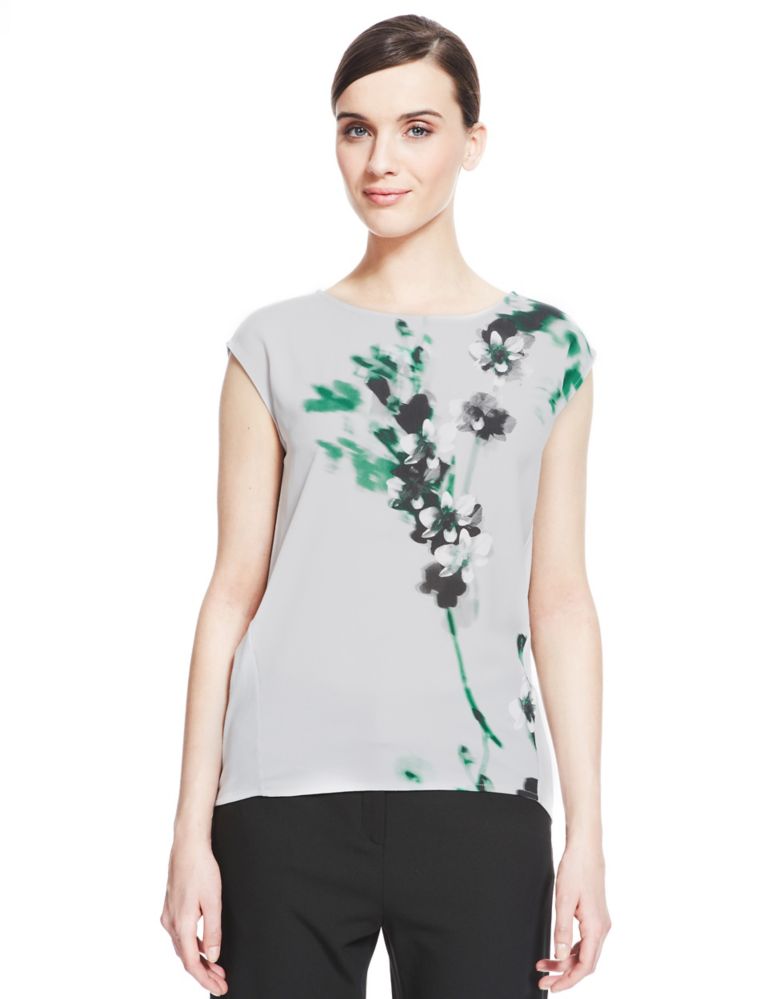 Luxury Floral T-Shirt with Modal 1 of 6
