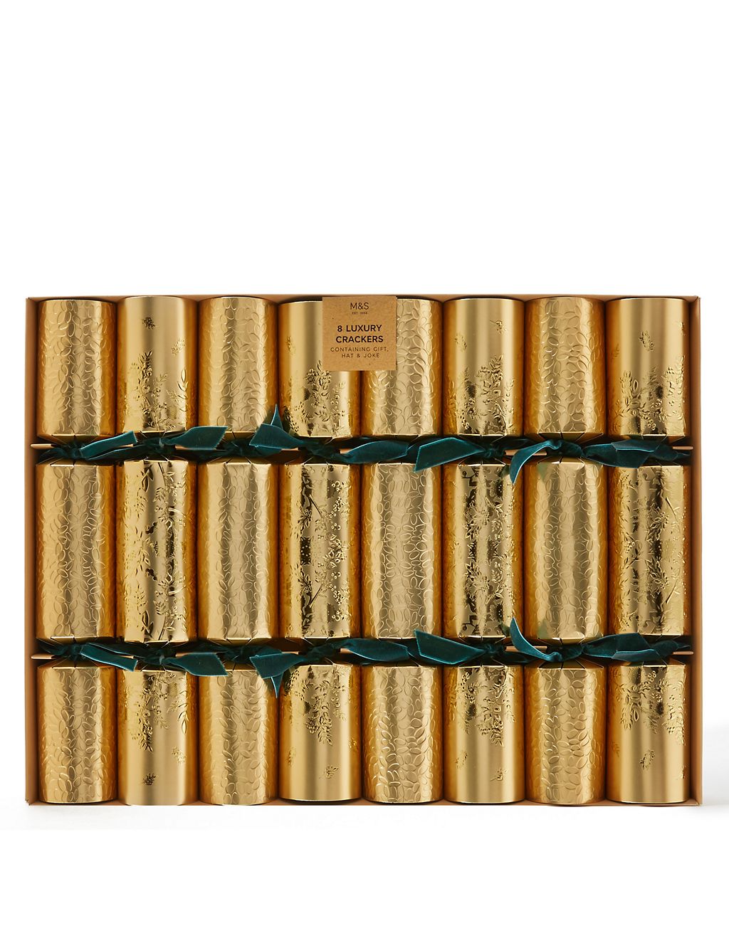 Luxury Gold & Green Christmas Crackers - 8 Pack 3 of 4