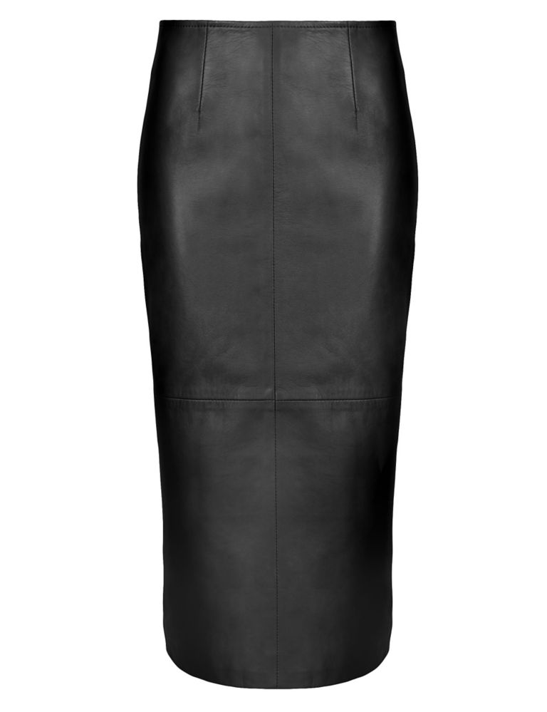 Luxury Leather Long Pencil Skirt 4 of 6