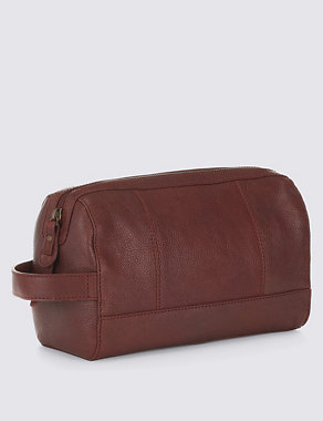 Luxury Leather Washbag Image 2 of 4