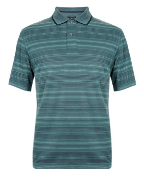Luxury Modal Blend Soft Touch Graded Striped Polo Shirt Image 2 of 3