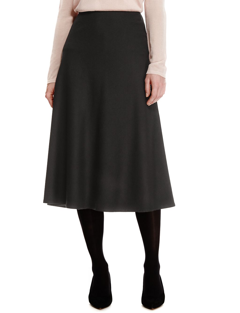 Luxury New Wool Blend A-Line Skirt 2 of 4