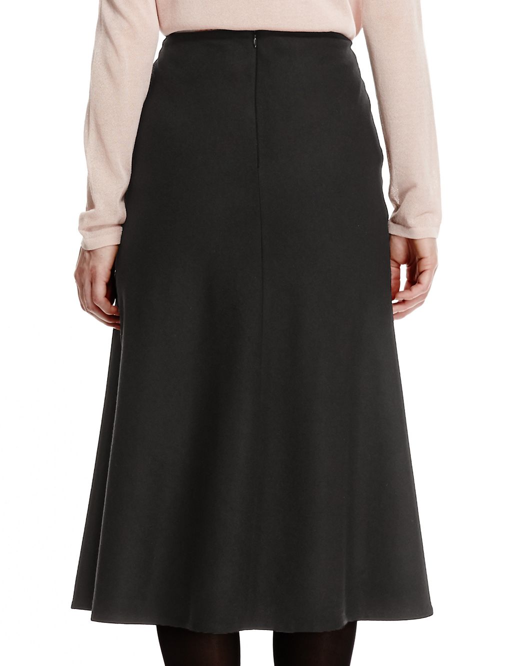 Luxury New Wool Blend A-Line Skirt 4 of 4