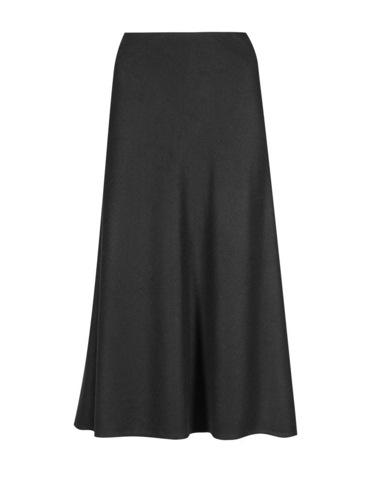 Luxury New Wool Blend A-Line Skirt 3 of 4